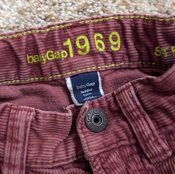 Baby Gap rusty corduroy pants with adjustable waist (3T) - Picture 3 of 3